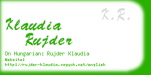 klaudia rujder business card